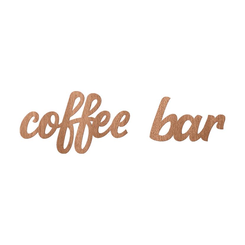 Decoración en madera - Letras 3D para la cocina - Cafetería - Madera de caoba