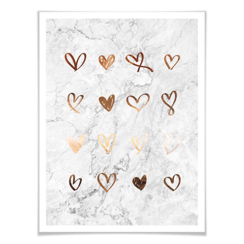 Poster effetto ramato – Cuori