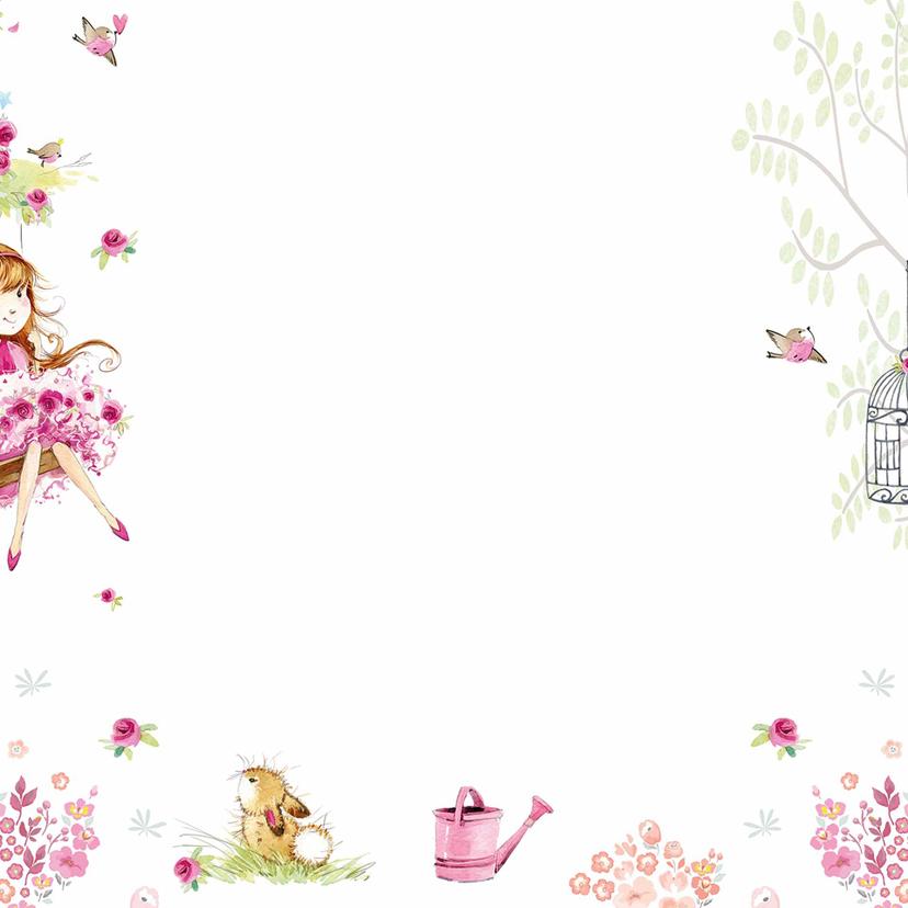 Papel pintado infantil SwingPrincess blanco rosa - Papel pintado tejido-no tejido Designwalls 2 - 2,