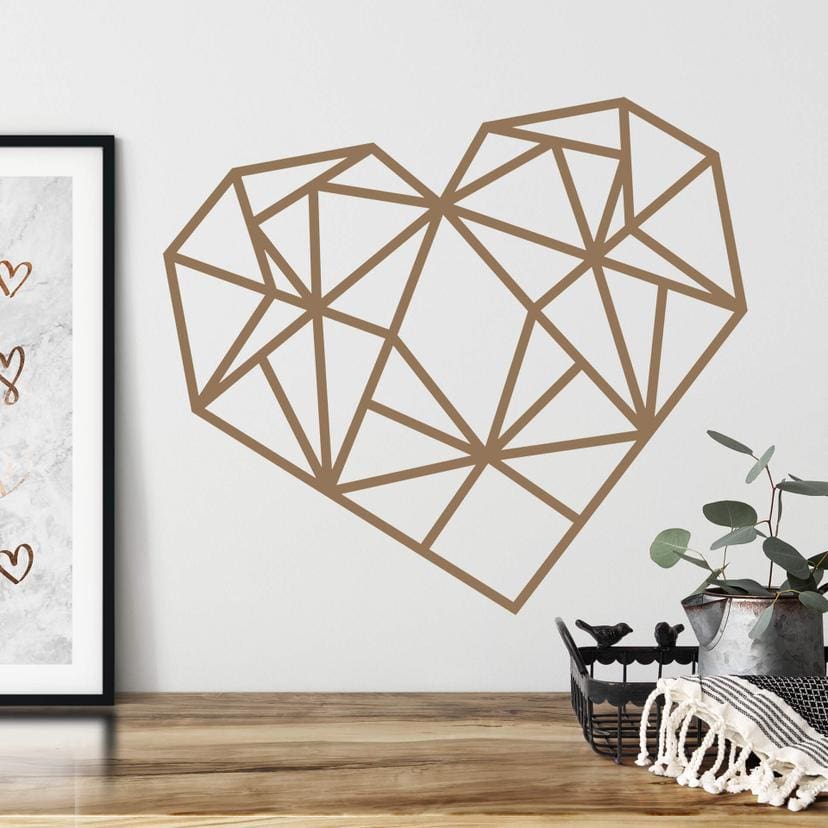 Muursticker Origami Hart