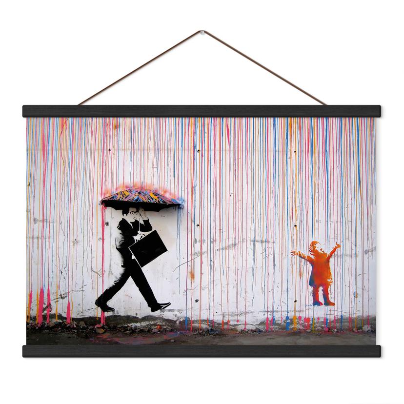 Textielposter - Coloured Rain - Banksy
