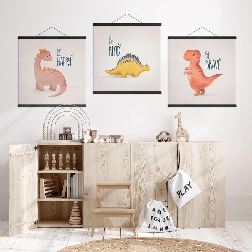 Poster tessile Dino Be Kind - Stegosaurus - Tunaboylu