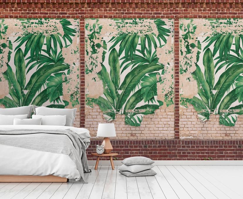 graffiti tapet brun beige - non-woven tapet industri Livingwalls - mat og glat