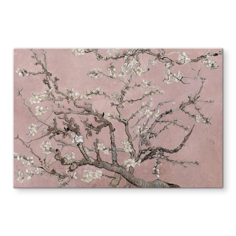 Tableau en verre van Gogh - Amandier en fleurs rose
