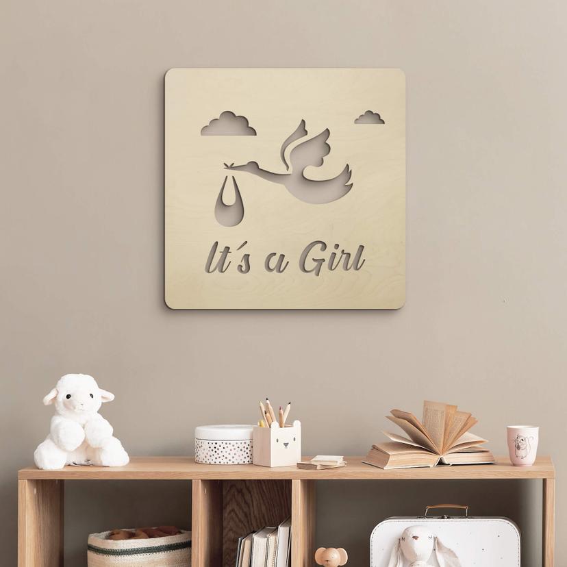 Vægdekoration Popler træ Baby - It's a Girl