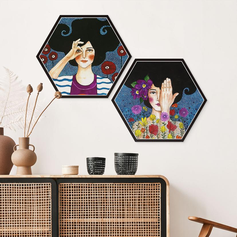 Hexagon - Alu-Dibond - Hülya - Moments (2 dele)