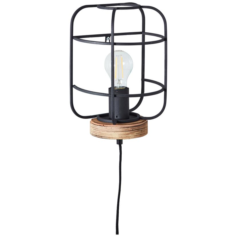 Wandleuchte Inga, braun, 29 x 19 cm, Holz Wandlampe