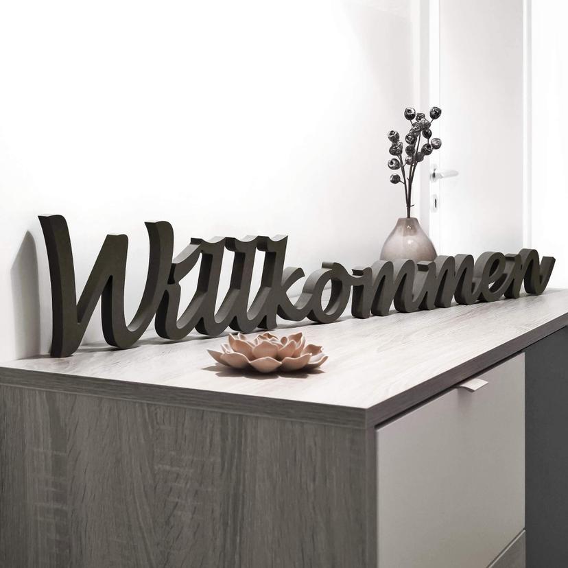 MDF bogstaver - Willkommen