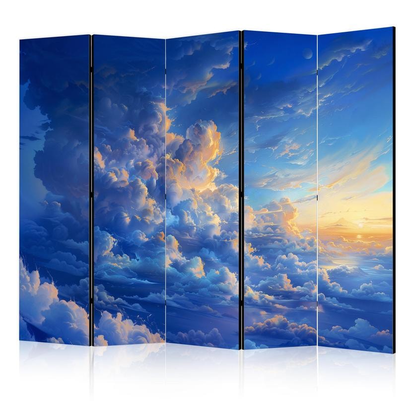 Paravent, Raumteiler freistehend, Trennwand - Sky Canvas: Art in Clouds, 5-teilig - 225x172 cm