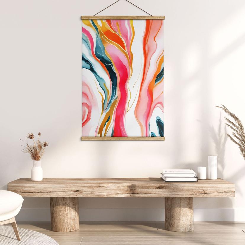 Poster tessile Astratto di marmorizzazione colorata - Gokhale