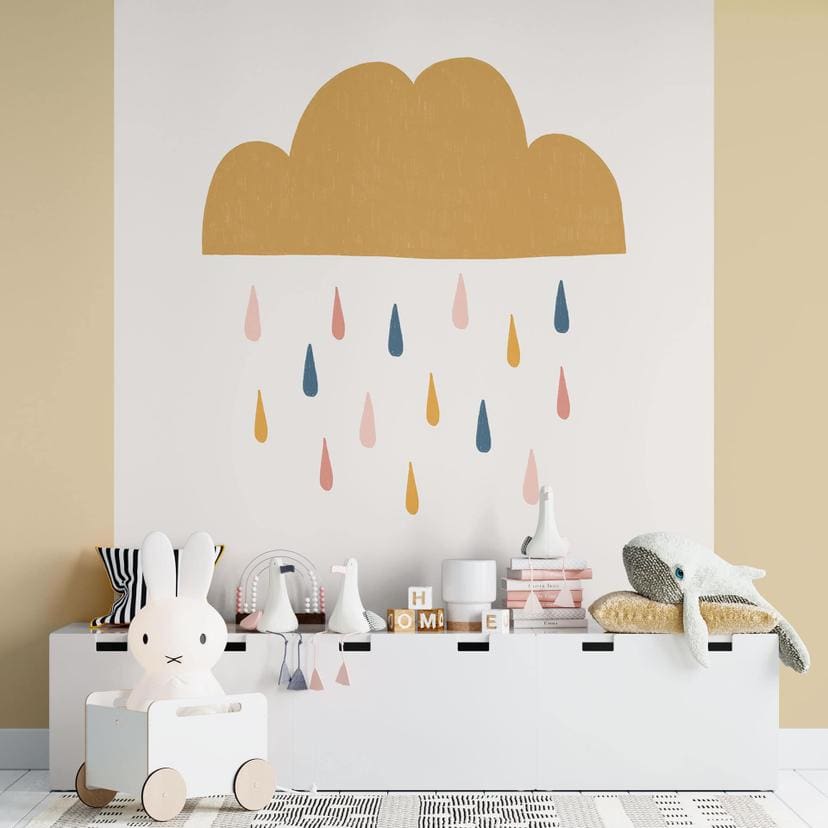 Fotomural Lluvia feliz en colores pastel - Lisboa