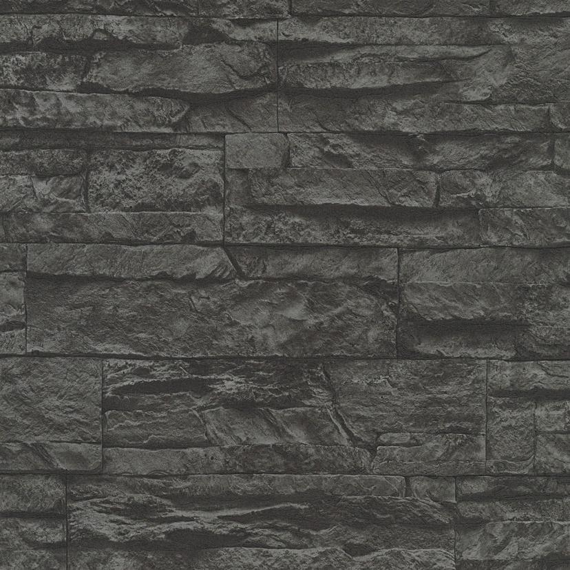 A.S. Création Carta da parati Wood'n Stone Grigio, nero