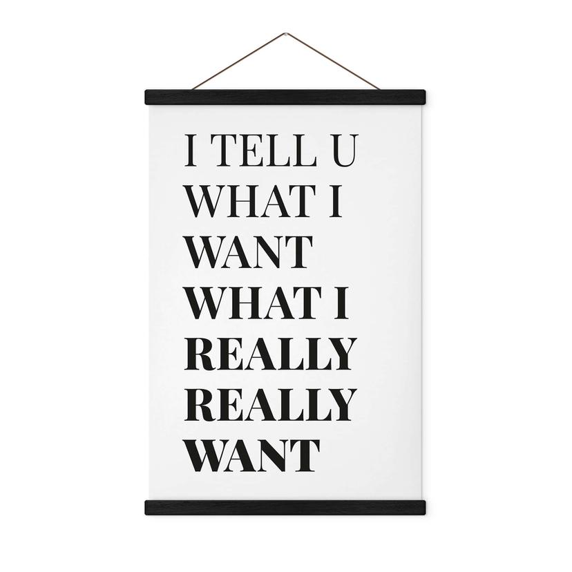 Tekstil plakat I tell you what I want