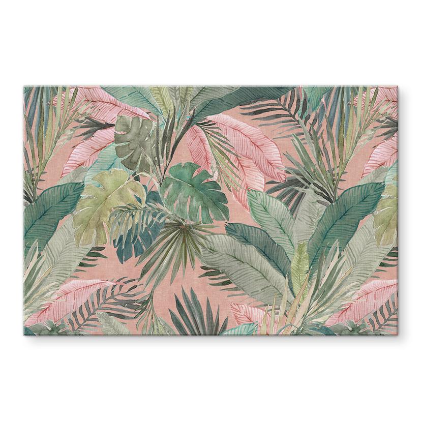 Pannello paraschizzi Foglie tropicali nella giungla Rosa - Bloomery Decor