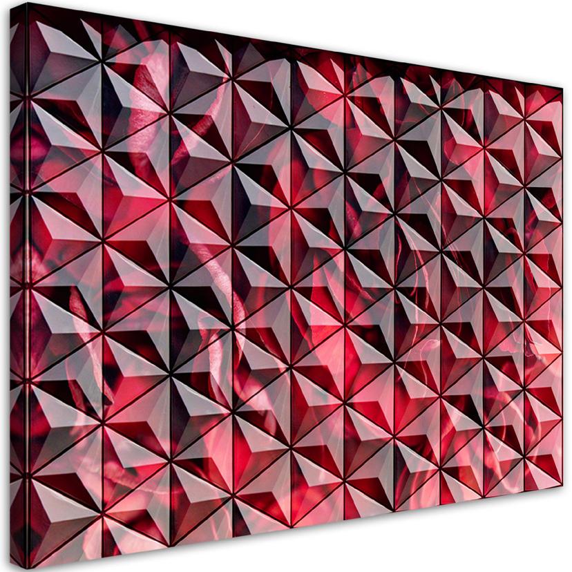 Canvasbillede, rød geometri