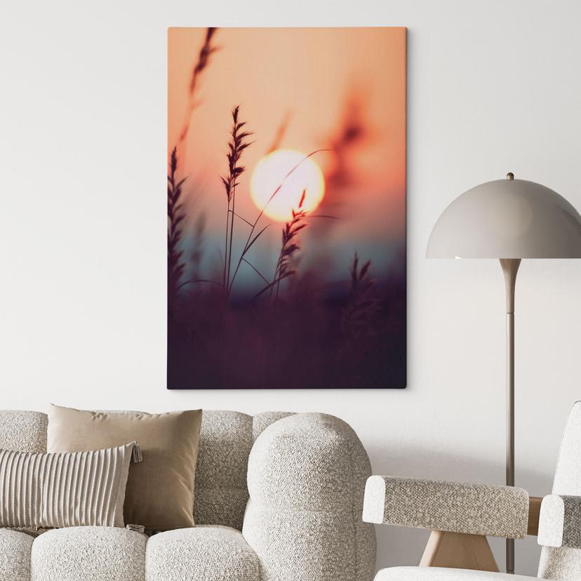 Canvas schilderij Grassen in het licht van de stralende zon - Treechild