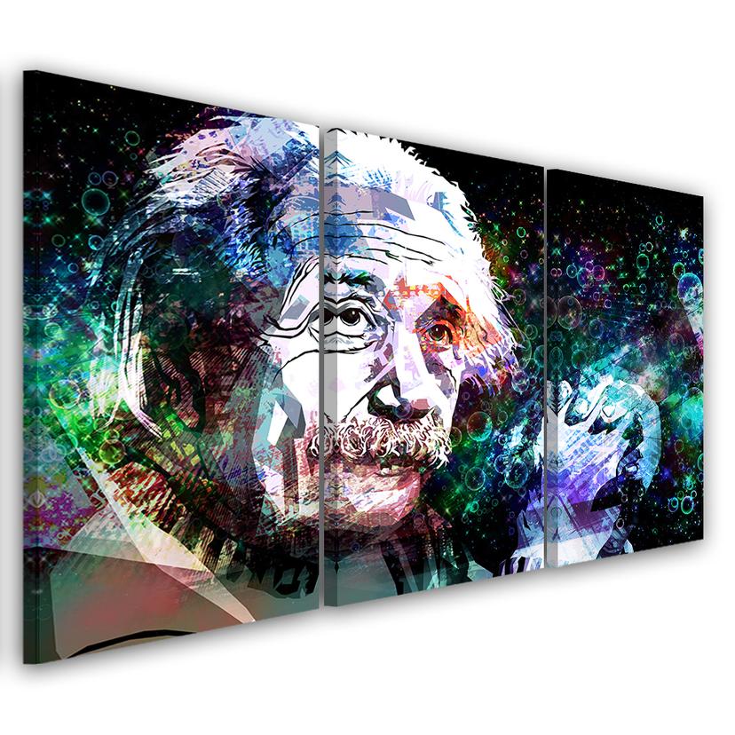 Impression sur toile en 3 parties, Albert Einstein