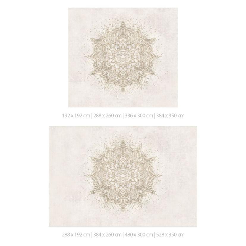 Fototapet Mandala - Boho-prydnad i linneutseende - Bloomery Decor