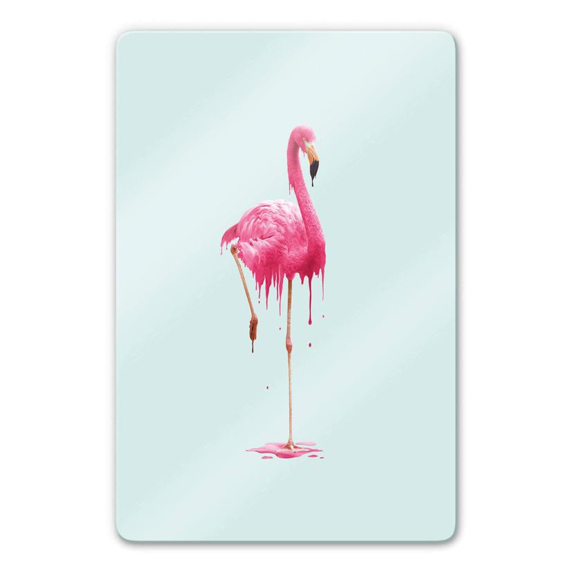 Glasschilderij Loose - Melting Flamingo