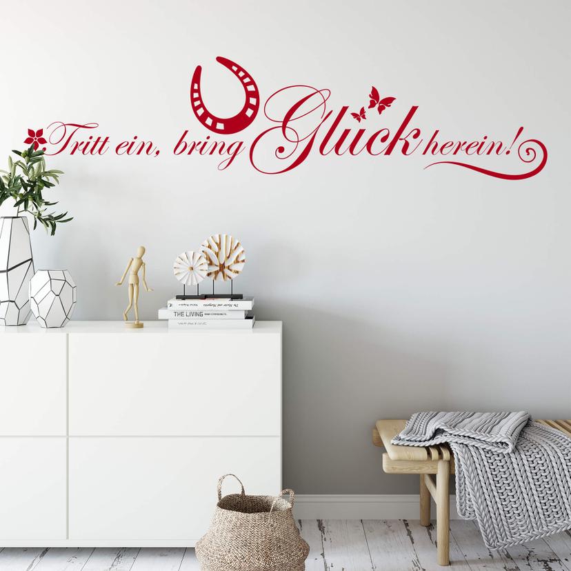 Wandtattoo Tritt ein bring Glück herein 1