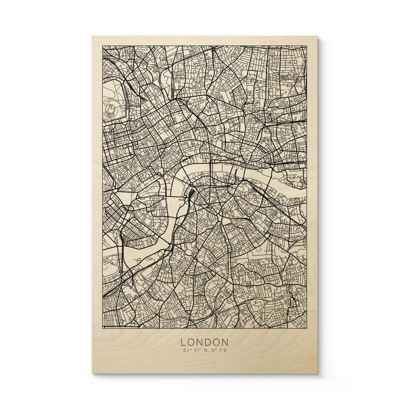 Tableau en bois Plan de Londres