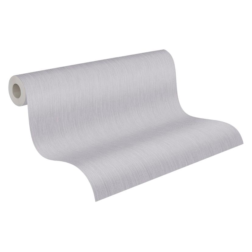 Papel pintado liso texturado lino gris medio - Papel pintado no tejido tejido mate moderno