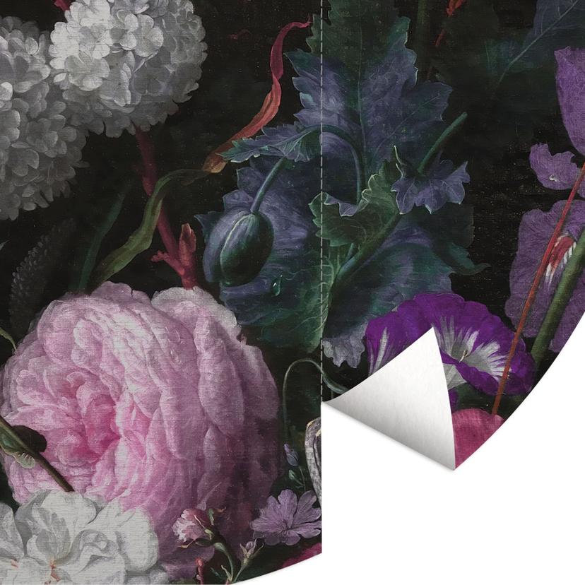 Fototapet Blommig bukett i Mignon-stil - Blomstrande dekor - Rund - non-woven tapet/självhäftande no