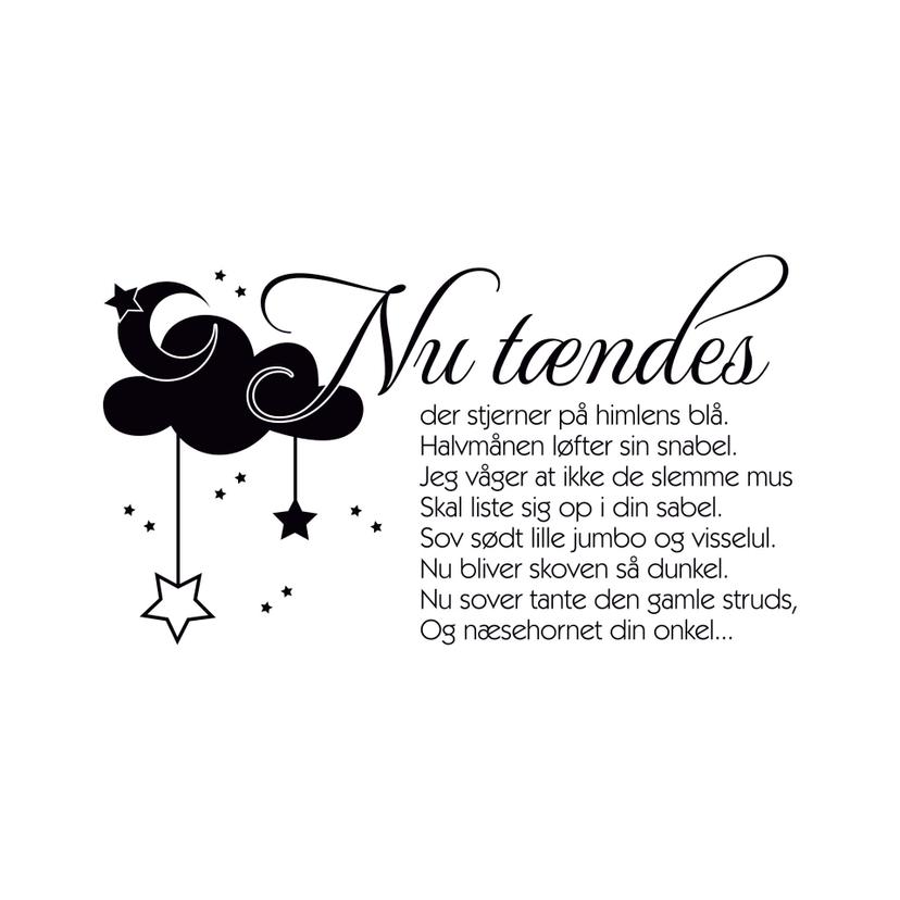 Wandtattoo Nu tændes der stjerner...