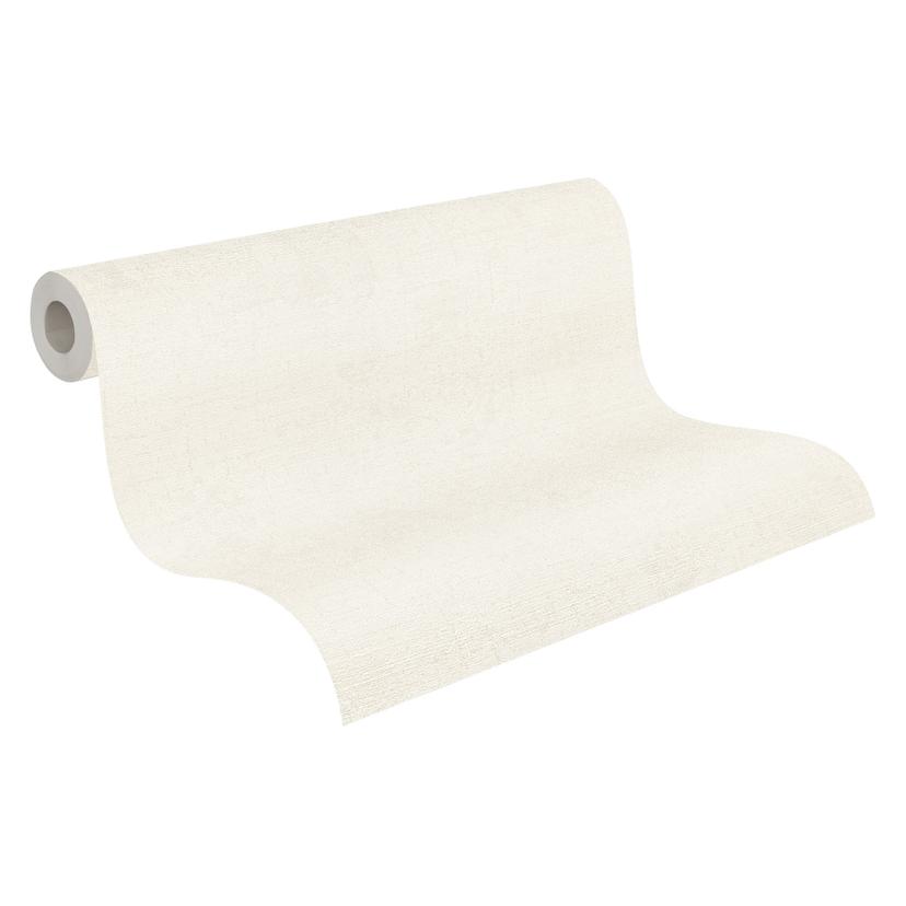 Carta da parati COSMOPOLITAN bianco naturale con texture - Carta da parati moderna e senza tempo in