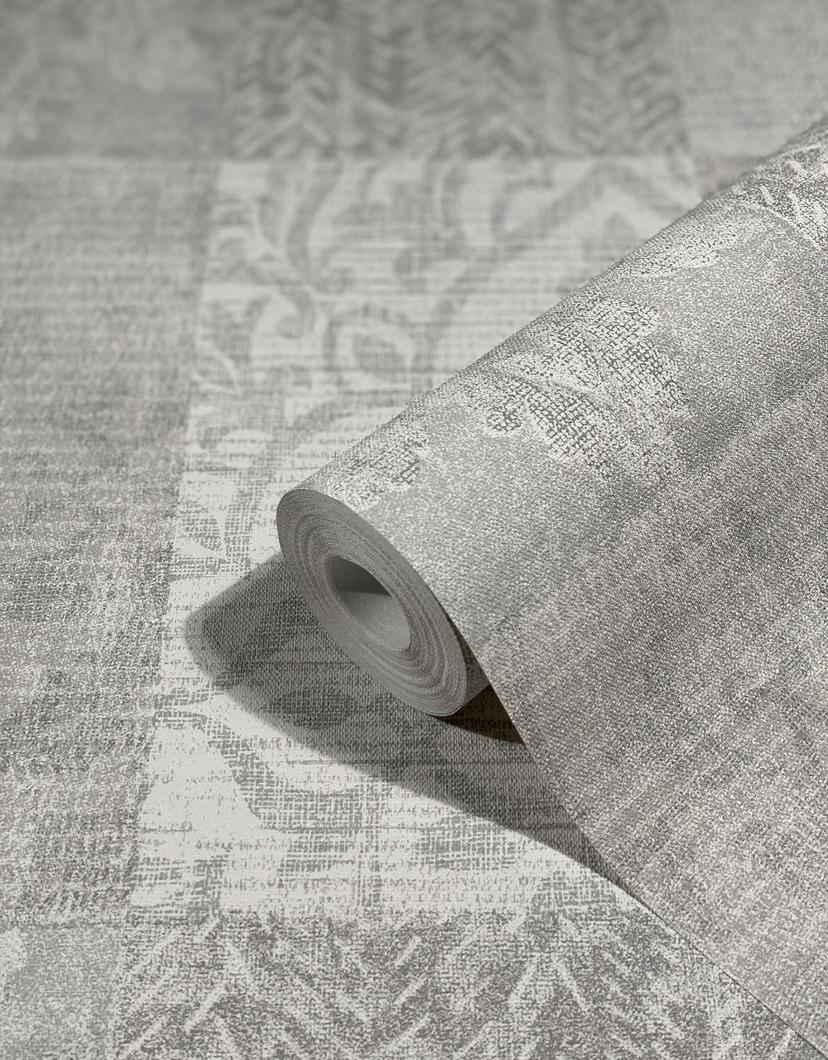 grafisk tapet, non-woven tapet Novamur Yvi greige