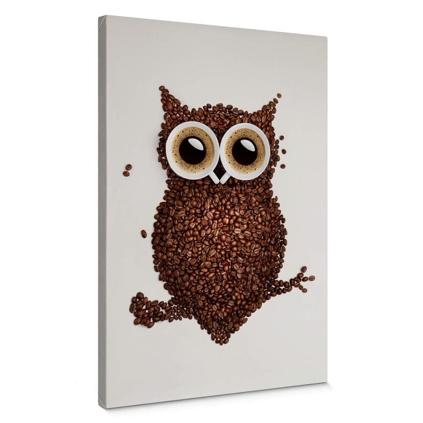 Tableau sur toile Hibou café