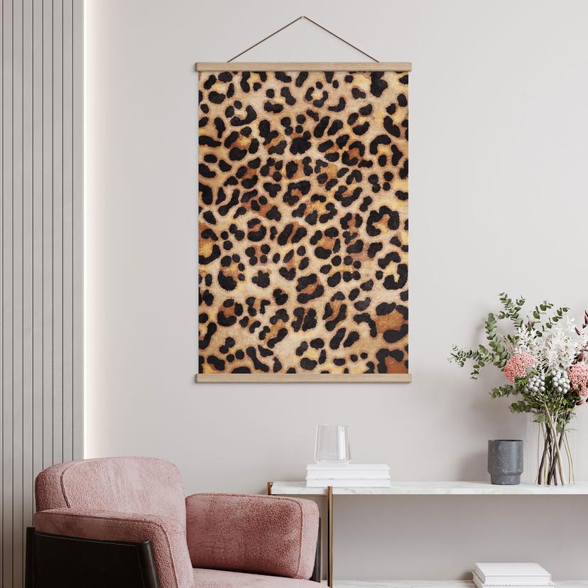 Stampe su tessuto con leopardo selvatico - Stampa animale - Tunaboylu