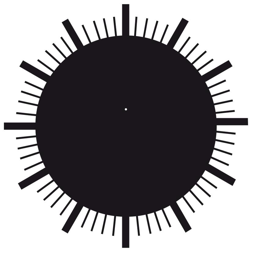 Adesivo murale - orologio trattini retro 1