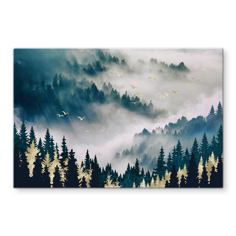 Spatscherm Mysterieuze mist in het bos - SpaceFrog Designs