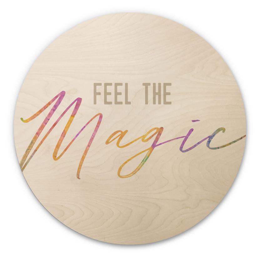 Væg cirkel træ Feel the magic