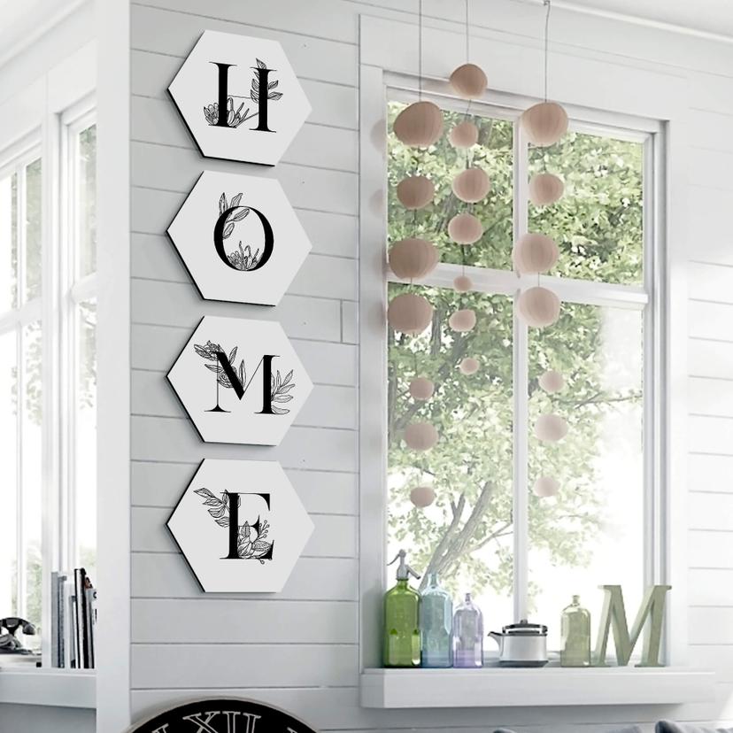 Hexagone - Alu-Dibond Lettres alphabet fleuri