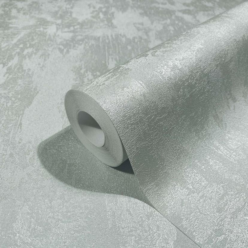 Papel pintado no tejido con un fuerte efecto brillante en una textura gris de aspecto de hormigón cl