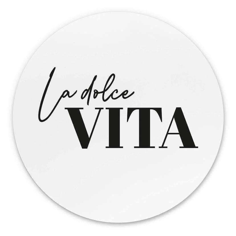 Vægcirkel La Dolce Vita – print på aluminium (Alu-Dibond)