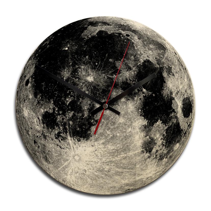 Horloge murale en bois - Lune