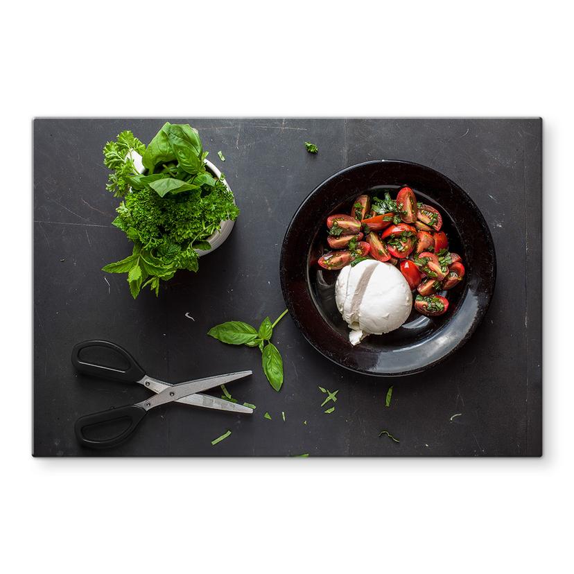 Pannello paraschizzi – Pomodoro e mozzarella