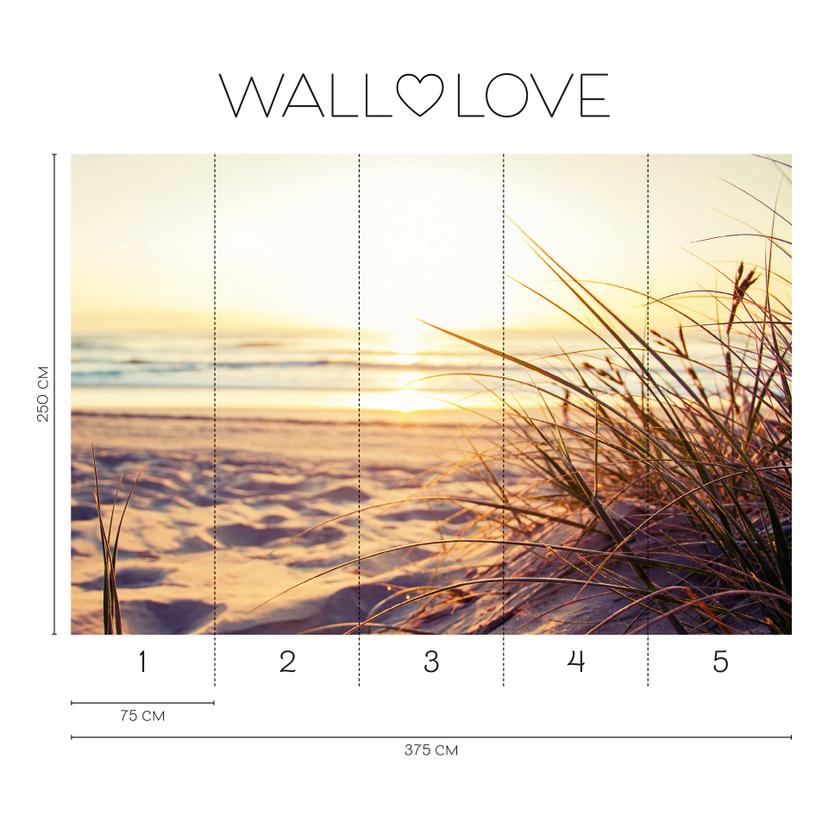 Carta da parati Fotomurale tramonto beige viola - 3,75 x 2,50 m - Carta da parati in tessuto non tes