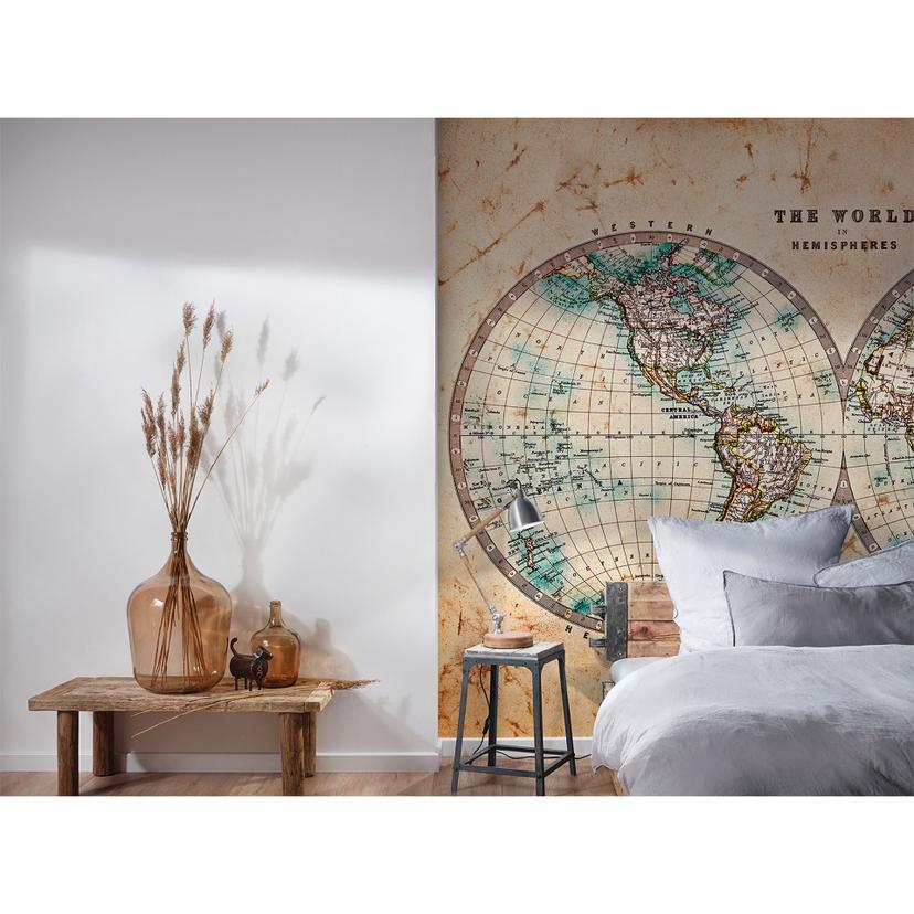 foto tapet Designwalls i brun og beige non-woven tapet Hemispheres