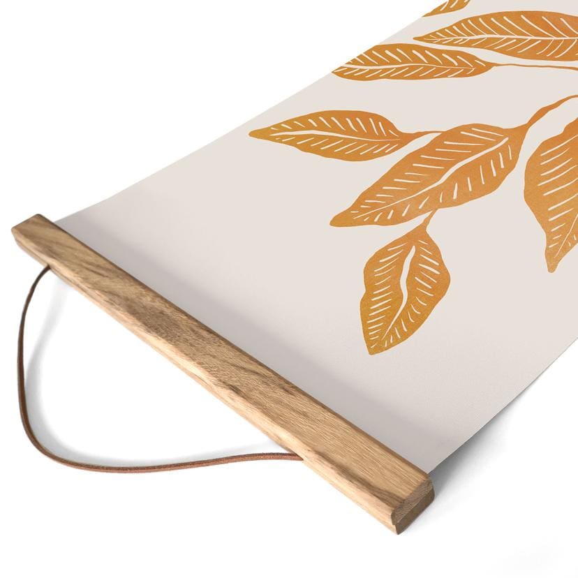 Textil poster Gyllene gren med blad - Cats & Dotz - Panorama
