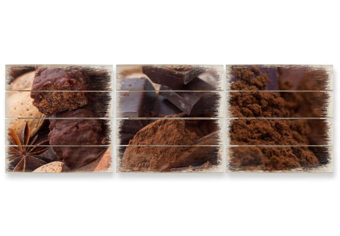Houten Wanddecoratie Chocoladedroom 02 3-delige set
