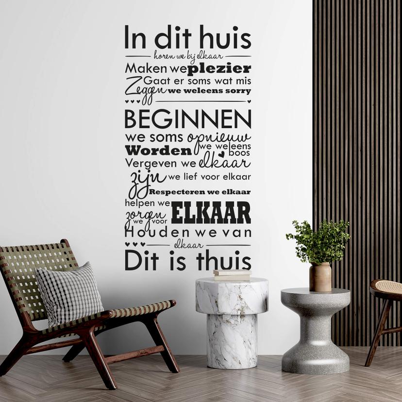 Muursticker In dit huis 01