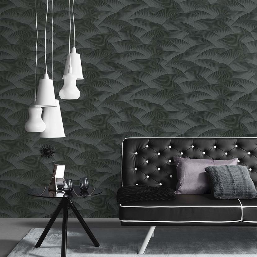 Bølget tapet, mønstret tapet Fashion for Walls 4 af Guido Maria Kretschmer sort