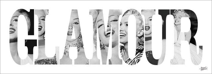 Plakat Marilyn Monroe - Glamour - Tekst Kunsttryk (95 x 33 cm)