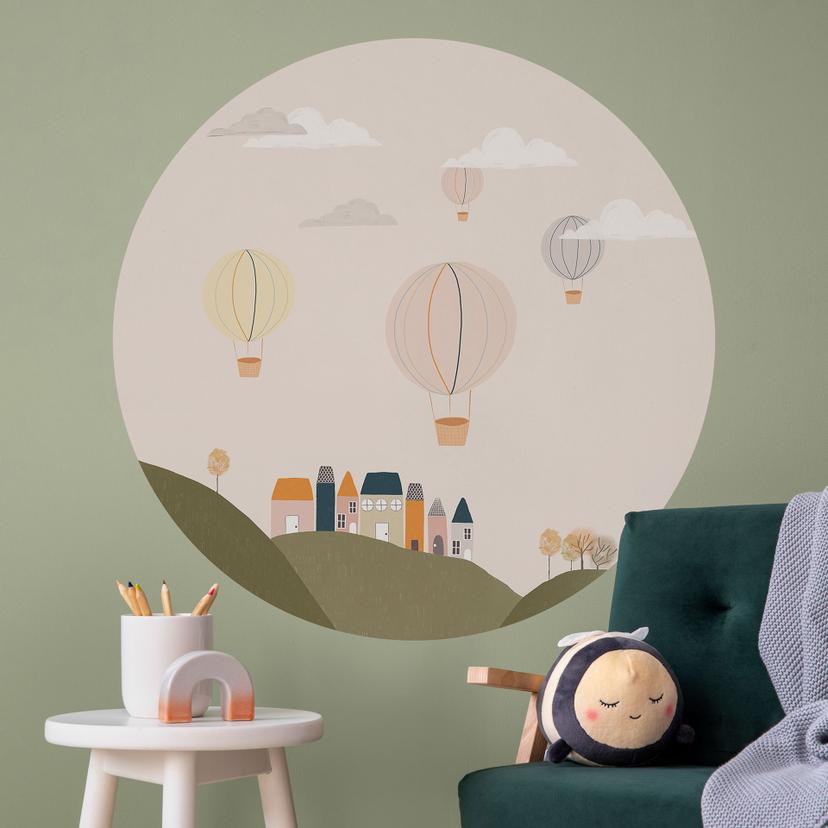Wall Sticker Farverige varmluftsballoner på himlen - Lisboa
