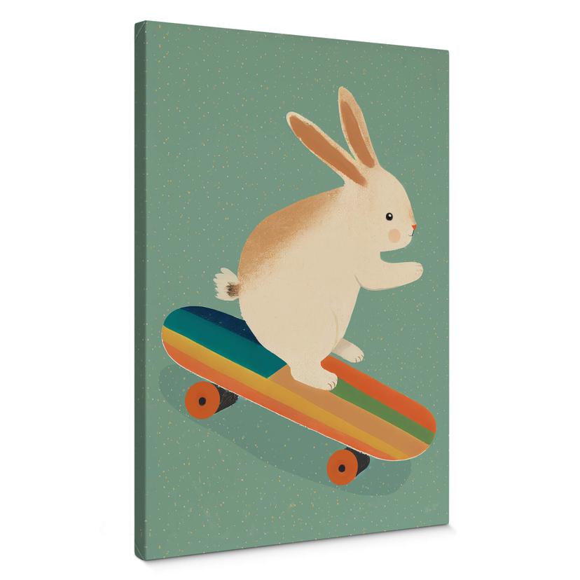 Lærredsprint - Treechild - Skateboard Bunny