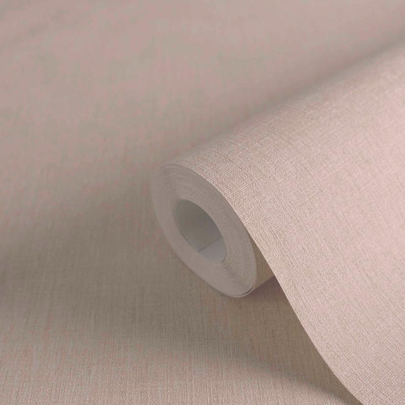 Non-woven tapet i taupe - elegant slät tapet med fin struktur för stilfull interiör